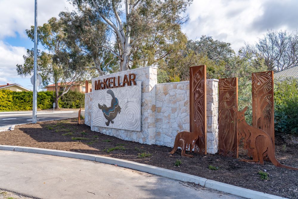 Sign with a platypus and "McKellar".