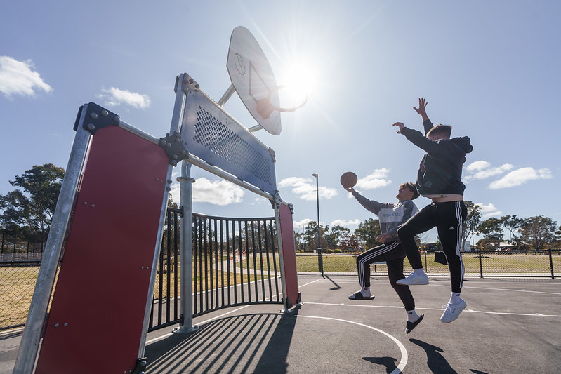 children playing in park
